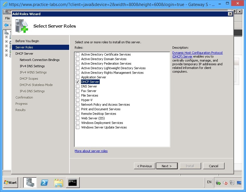 Practice Labs screenshot.